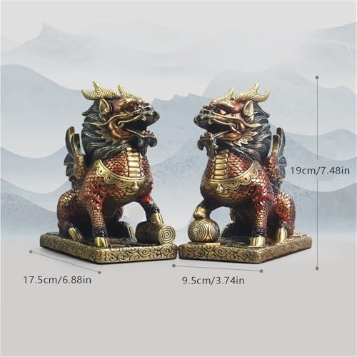 AFGFGHES Statue Kupfer-Desktop-Ornamente, Kunsthandwerk, Kupferwaren, chinesischer Stil, Heimdekoration, Wohnzimmer, Arbeitszimmer, handgefertigte Statuen Messingfigur(M)