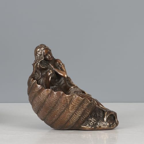 Statuen Skulpturen Meerjungfrau Statue Figur Bronze Kleine Messing Skulptur Wohnkultur