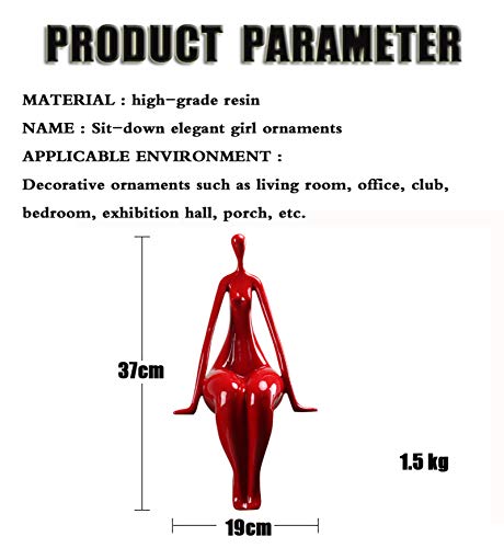 Statuen Skulpturen Frauenkörper Abstrakte Wohnkultur Modern, Yoga-Mädchen/Frauenfiguren, TV-Ständer-Dekorationen für das Wohnzimmer, Rot a, Glänzend