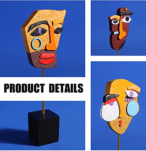 Statuen Skulpturen Skulptur Dekofiguren Modern, Kreative Abstrakte Gesichtsskulptur Stück Dekoratives Kreatives Geschenk,3 Stück