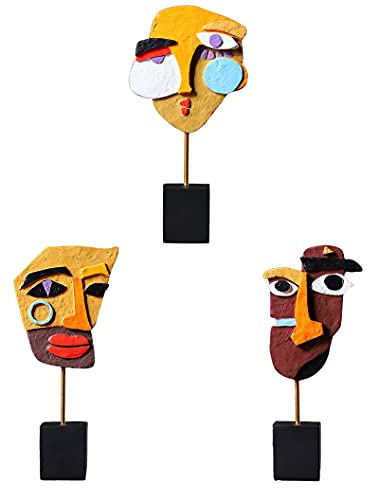 Statuen Skulpturen Skulptur Dekofiguren Modern, Kreative Abstrakte Gesichtsskulptur Stück Dekoratives Kreatives Geschenk,3 Stück