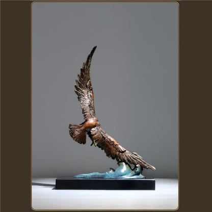 GUERNSEY Statuen-Ornament zum Anziehen von Reichtum Home Kupfer Ornamente Kreative Alle-Messing Adler Chinesischen Handwerk Büro Schreibtisch Dekoration Statuen Reichtumsdekor