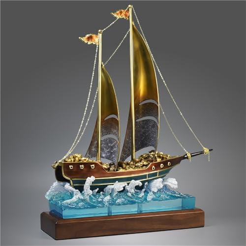 AFGFGHES Statue Kreative Kupferboot-Ornamente for Zuhause, Wohnzimmer, Büro, Schreibtischdekoration, Kunsthandwerk, handgefertigte Statuen Messingfigur(S)