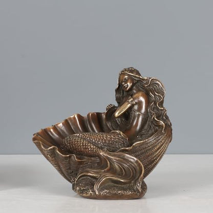 Statuen Skulpturen Meerjungfrau Statue Figur Bronze Kleine Messing Skulptur Wohnkultur