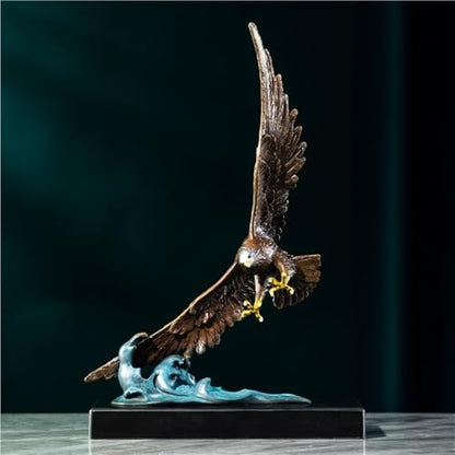 GUERNSEY Statuen-Ornament zum Anziehen von Reichtum Home Kupfer Ornamente Kreative Alle-Messing Adler Chinesischen Handwerk Büro Schreibtisch Dekoration Statuen Reichtumsdekor