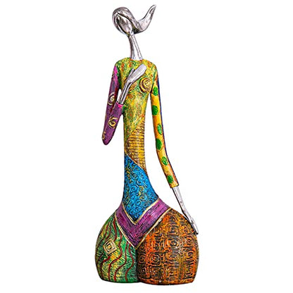 Statuen Skulpturen Frau und Dekor - Ölgemälde Kunstharz Handwerk Figur Dame Statue Ornamente Geschäftsgeschenk, 13,5 * 9 * 35,5 cm