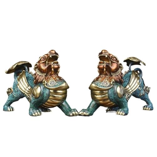 GUERNSEY Statuen-Ornament zum Anziehen von Reichtum Kupfer-Ornamente, EIN Paar männliche und weibliche Wohnzimmer-Büro-Desktop-Kunsthandwerks-handgefertigte Statuen Reichtumsdekor