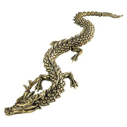 Statuen Skulpturen Retro Chinesische Messing Drachenfiguren Statue - Antikes Armaturenbrettdekor aus massivem Kupfer, Vintage