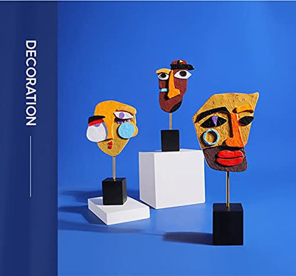 Statuen Skulpturen Skulptur Dekofiguren Modern, Kreative Abstrakte Gesichtsskulptur Stück Dekoratives Kreatives Geschenk,3 Stück