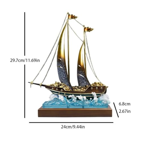 AFGFGHES Statue Kreative Kupferboot-Ornamente for Zuhause, Wohnzimmer, Büro, Schreibtischdekoration, Kunsthandwerk, handgefertigte Statuen Messingfigur(S)