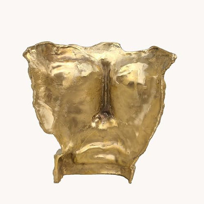 Statuen, Skulpturen, goldene abstrakte Gesichtskunst – Bronze und für Kunstsammler, Heimdekoration und Geschenke für besondere Anlässe