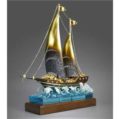 AFGFGHES Statue Kreative Kupferboot-Ornamente for Zuhause, Wohnzimmer, Büro, Schreibtischdekoration, Kunsthandwerk, handgefertigte Statuen Messingfigur(S)