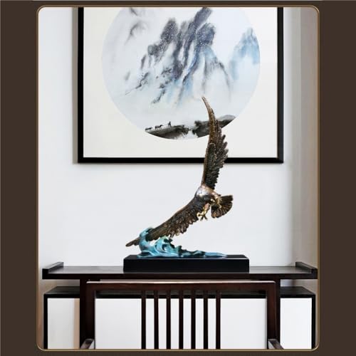 GUERNSEY Statuen-Ornament zum Anziehen von Reichtum Home Kupfer Ornamente Kreative Alle-Messing Adler Chinesischen Handwerk Büro Schreibtisch Dekoration Statuen Reichtumsdekor