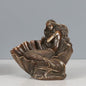 Statuen Skulpturen Meerjungfrau Statue Figur Bronze Kleine Messing Skulptur Wohnkultur