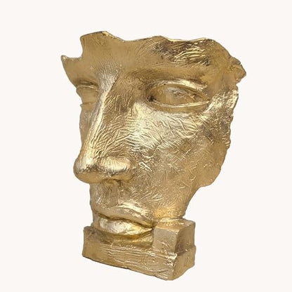 Statuen, Skulpturen, goldene abstrakte Gesichtskunst – Bronze und für Kunstsammler, Heimdekoration und Geschenke für besondere Anlässe