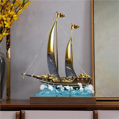 AFGFGHES Statue Kreative Kupferboot-Ornamente for Zuhause, Wohnzimmer, Büro, Schreibtischdekoration, Kunsthandwerk, handgefertigte Statuen Messingfigur(S)