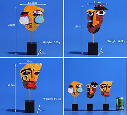 Statuen Skulpturen Skulptur Dekofiguren Modern, Kreative Abstrakte Gesichtsskulptur Stück Dekoratives Kreatives Geschenk,3 Stück