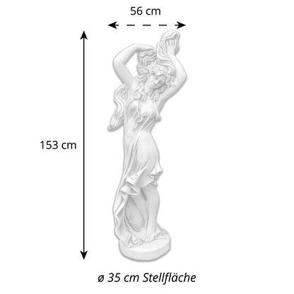 gartendekoparadies.de Weibliche Statue der Hera, Steinfigur, H. 153 cm, 121 kg, Grau, frostsicher aus Steinguss für Außenbereich