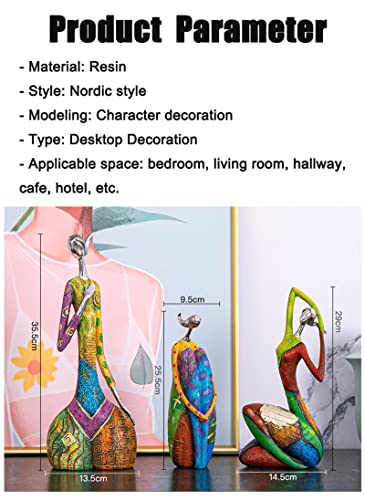 Statuen Skulpturen Frau und Dekor - Ölgemälde Kunstharz Handwerk Figur Dame Statue Ornamente Geschäftsgeschenk, 13,5 * 9 * 35,5 cm
