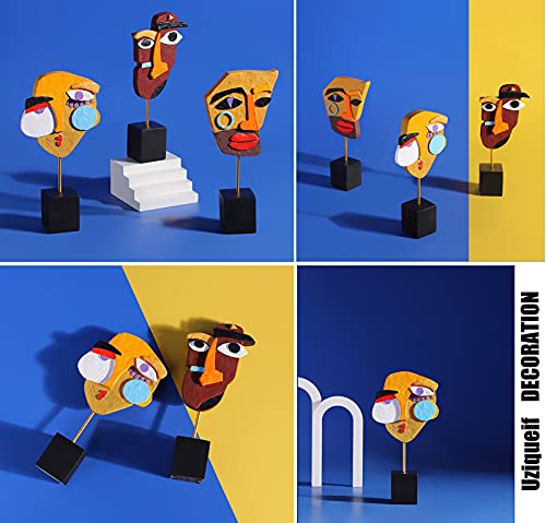 Statuen Skulpturen Skulptur Dekofiguren Modern, Kreative Abstrakte Gesichtsskulptur Stück Dekoratives Kreatives Geschenk,3 Stück