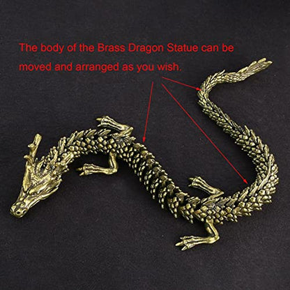 Statuen Skulpturen Retro Chinesische Messing Drachenfiguren Statue - Antikes Armaturenbrettdekor aus massivem Kupfer, Vintage
