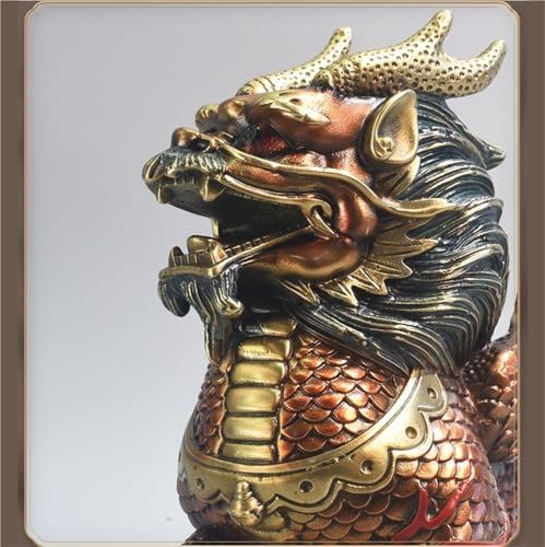 AFGFGHES Statue Kupfer-Desktop-Ornamente, Kunsthandwerk, Kupferwaren, chinesischer Stil, Heimdekoration, Wohnzimmer, Arbeitszimmer, handgefertigte Statuen Messingfigur(M)