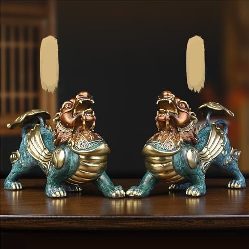 GUERNSEY Statuen-Ornament zum Anziehen von Reichtum Kupfer-Ornamente, EIN Paar männliche und weibliche Wohnzimmer-Büro-Desktop-Kunsthandwerks-handgefertigte Statuen Reichtumsdekor