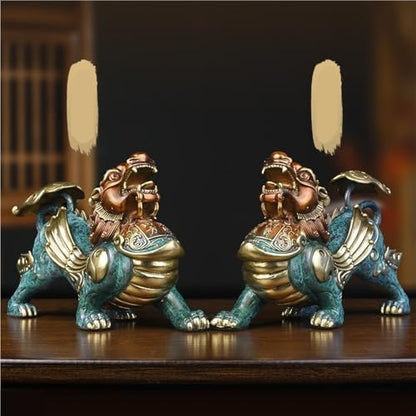 GUERNSEY Statuen-Ornament zum Anziehen von Reichtum Kupfer-Ornamente, EIN Paar männliche und weibliche Wohnzimmer-Büro-Desktop-Kunsthandwerks-handgefertigte Statuen Reichtumsdekor