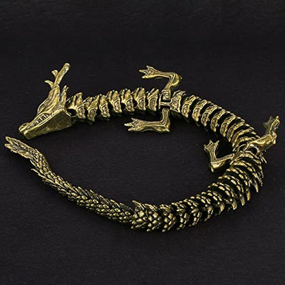 Statuen Skulpturen Retro Chinesische Messing Drachenfiguren Statue - Antikes Armaturenbrettdekor aus massivem Kupfer, Vintage