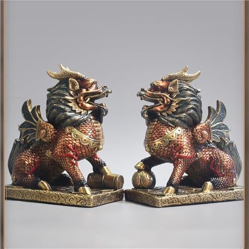 AFGFGHES Statue Kupfer-Desktop-Ornamente, Kunsthandwerk, Kupferwaren, chinesischer Stil, Heimdekoration, Wohnzimmer, Arbeitszimmer, handgefertigte Statuen Messingfigur(M)