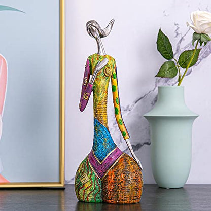 Statuen Skulpturen Frau und Dekor - Ölgemälde Kunstharz Handwerk Figur Dame Statue Ornamente Geschäftsgeschenk, 13,5 * 9 * 35,5 cm