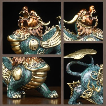 GUERNSEY Statuen-Ornament zum Anziehen von Reichtum Kupfer-Ornamente, EIN Paar männliche und weibliche Wohnzimmer-Büro-Desktop-Kunsthandwerks-handgefertigte Statuen Reichtumsdekor