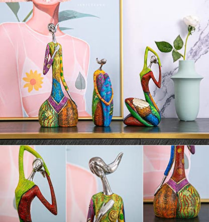 Statuen Skulpturen Frau und Dekor - Ölgemälde Kunstharz Handwerk Figur Dame Statue Ornamente Geschäftsgeschenk, 13,5 * 9 * 35,5 cm