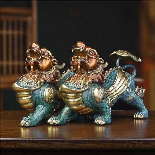 GUERNSEY Statuen-Ornament zum Anziehen von Reichtum Kupfer-Ornamente, EIN Paar männliche und weibliche Wohnzimmer-Büro-Desktop-Kunsthandwerks-handgefertigte Statuen Reichtumsdekor