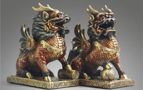 AFGFGHES Statue Kupfer-Desktop-Ornamente, Kunsthandwerk, Kupferwaren, chinesischer Stil, Heimdekoration, Wohnzimmer, Arbeitszimmer, handgefertigte Statuen Messingfigur(M)