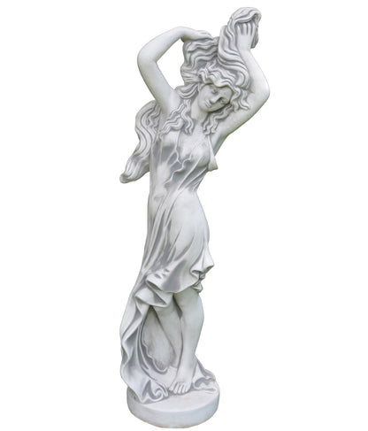 gartendekoparadies.de Weibliche Statue der Hera, Steinfigur, H. 153 cm, 121 kg, Grau, frostsicher aus Steinguss für Außenbereich